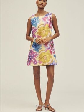 FARM RIO x Anthropologie Sleeveless Mini Shift Dress Augusta Print